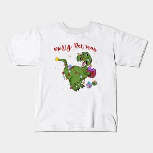 Merry rex-mas Kids T-Shirt